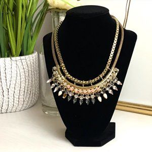 Pink and Gray Gem Necklace